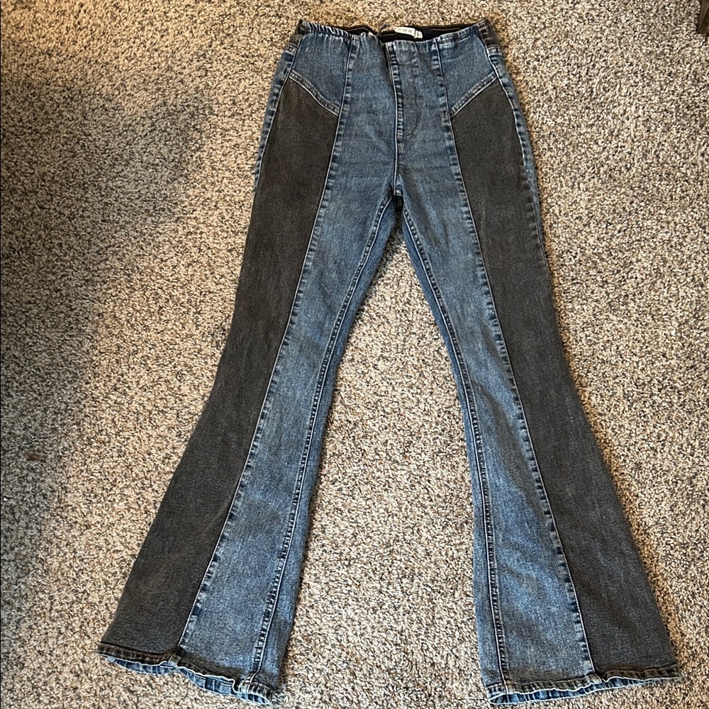 Tinseltown Black and Blue Flare Jeans